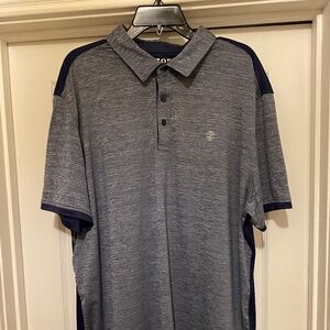 Izod Golf Men’s Short Sleeve Polo Shirt. Size XXL. Colors navy blue and grey.